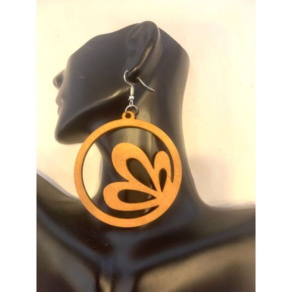 Wooden Fashion Earrings  - Picture 1 of 3